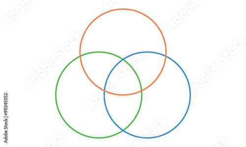 Intersection of three sets formula. Venn diagram chart template 3 circles.