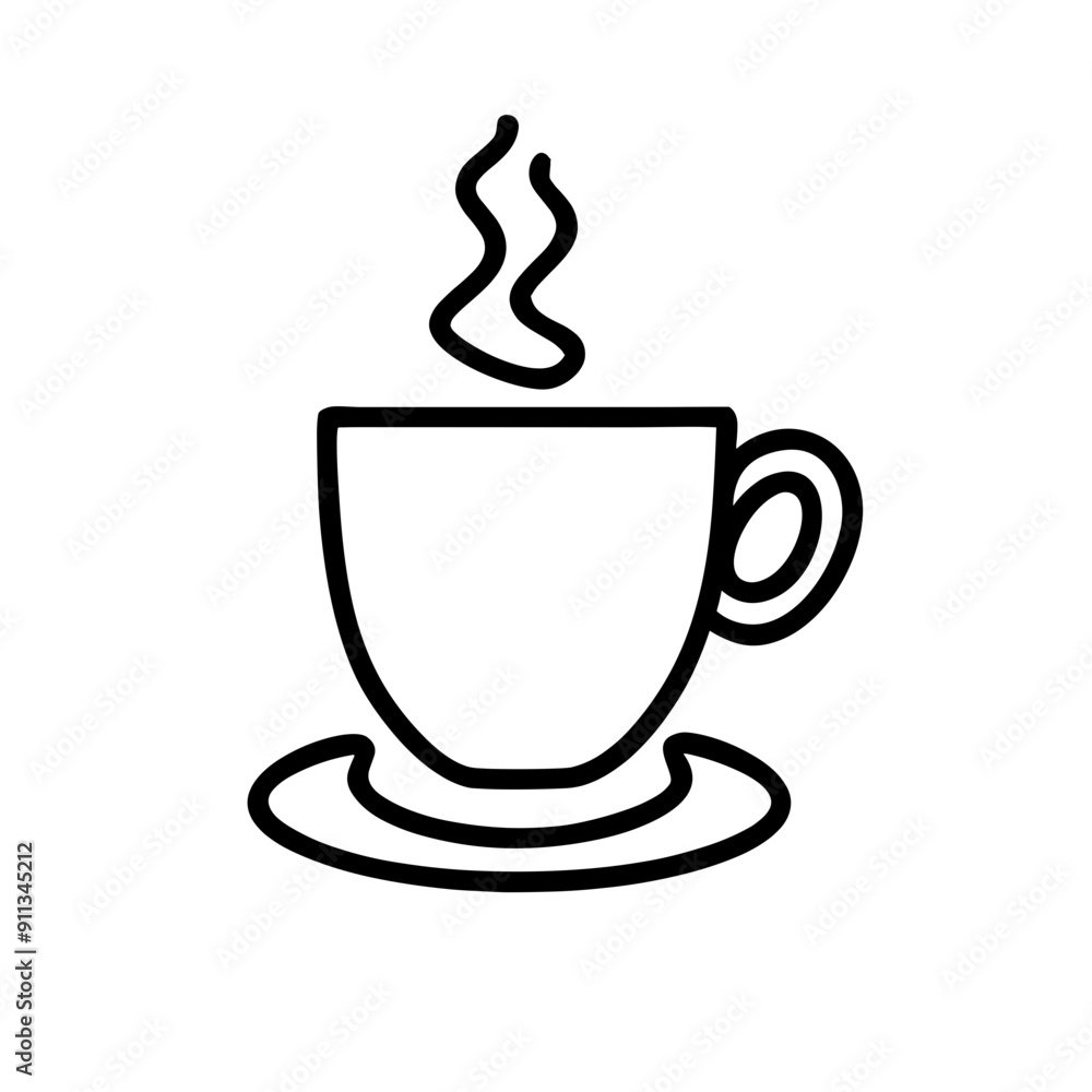 Minimalist coffee mug with steam icon, perfect for cozy and inviting app interfaces Minimalist coffee mug with steam icon, perfect for cozy and inviting app interfaces