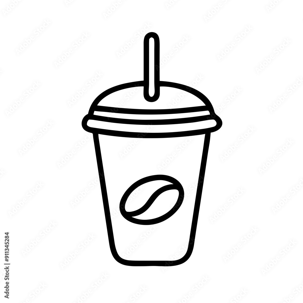 Takeaway coffee cup icon with lid and sleeve Takeaway coffee cup icon with lid and sleeve