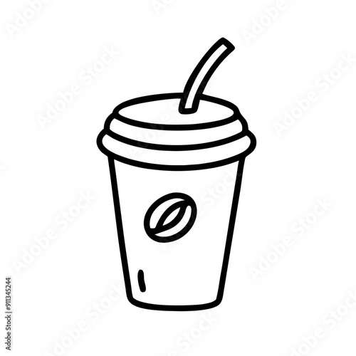 Minimalist takeaway coffee cup icon