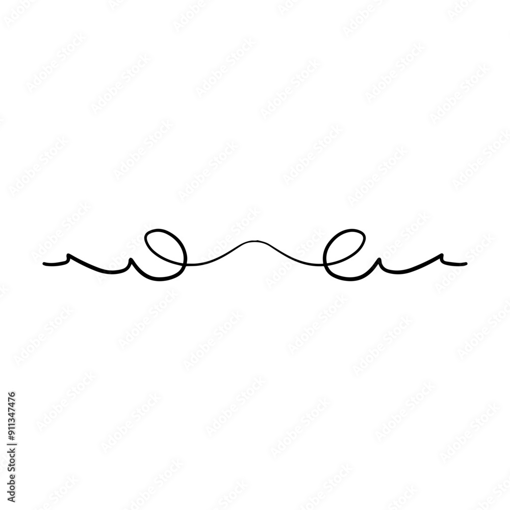 Hand drawn curly divider icon vector illustration design element of swish, swash, swoosh underline swirl squiggle stroke line Hand drawn curly divider icon vector illustration design element of swish, swash, swoosh underline swirl squiggle stroke line