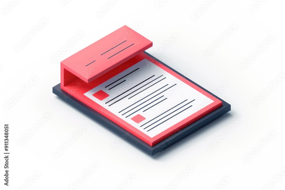 Red and Black Clipboard with Blank Paper Red and Black Clipboard with Blank Paper