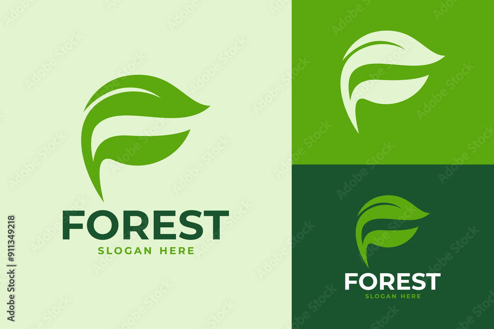 Fototapeta premium Letter F Forest Logo