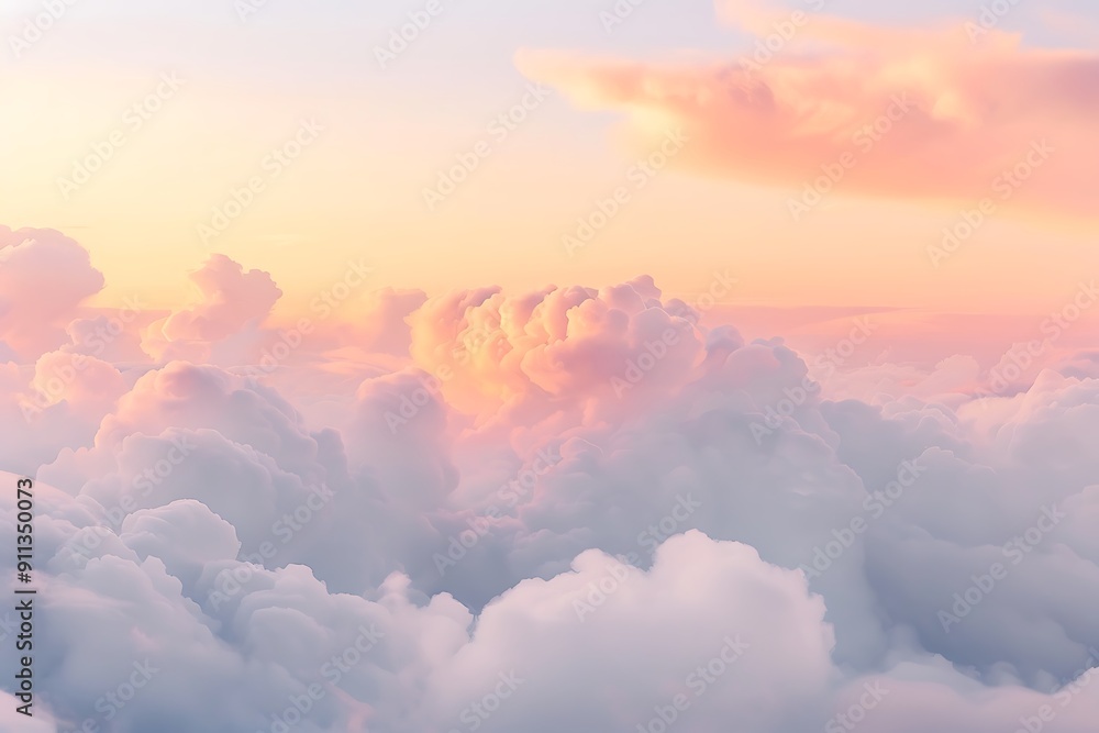 A fluffy, cloud-filled sky at sunset, soft hues of pink, orange, and lavender blending seamlessly, creating a dreamy, tranquil atmosphere with a sense of infinite softness A fluffy, cloud-filled sky at sunset, soft hues of pink, orange, and lavender blending seamlessly, creating a dreamy, tranquil atmosphere with a sense of infinite softness