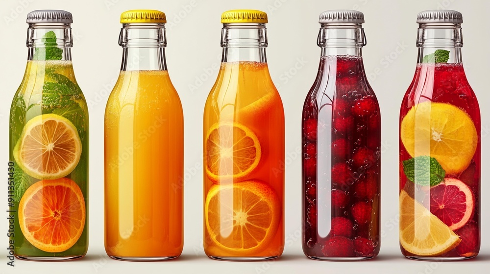 Variety of nutritious fruit juices in elegant glass bottles, including kiwi, peach, and lime, isolated on transparent background. Generative AI.
Variety of nutritious fruit juices in elegant glass bottles, including kiwi, peach, and lime, isolated on transparent background. Generative AI.
