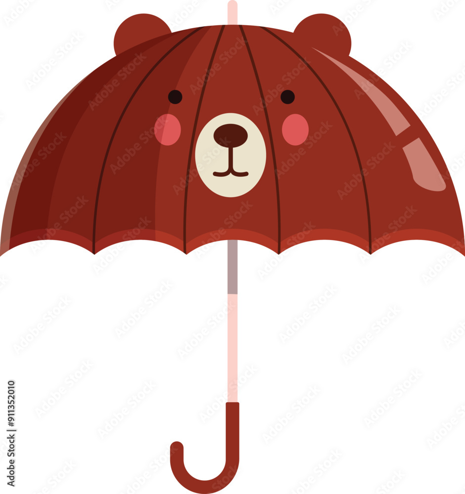 Adorable brown umbrella featuring a friendly bear face design, perfect for keeping children dry and cheerful on rainy days Adorable brown umbrella featuring a friendly bear face design, perfect for keeping children dry and cheerful on rainy days