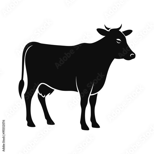 Cow vector illustration silhouette design