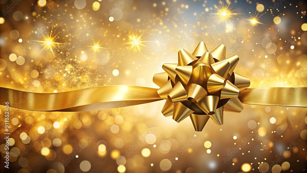 Golden Ribbon Unfurling in a Festive Burst AI generated Golden Ribbon Unfurling in a Festive Burst AI generated