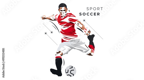 silhouette of soccer athlete. Design with the concept of celebrating national and international football sports days. football player. design template for sports match events