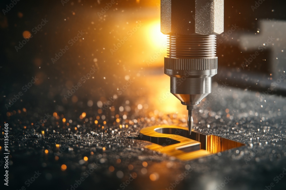 Close-up of a precision tool engraving a shiny surface, highlighting craftsmanship and technology in a dynamic setting. Close-up of a precision tool engraving a shiny surface, highlighting craftsmanship and technology in a dynamic setting.