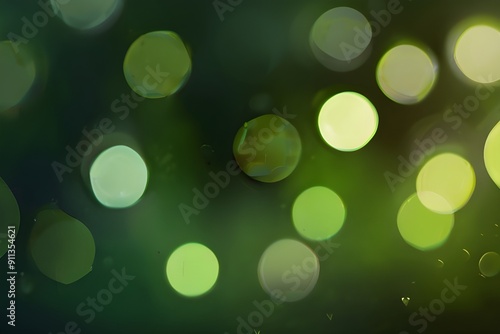 Sunny abstract green nature background, green blurred bokeh lights, abstract banner. Generative AI