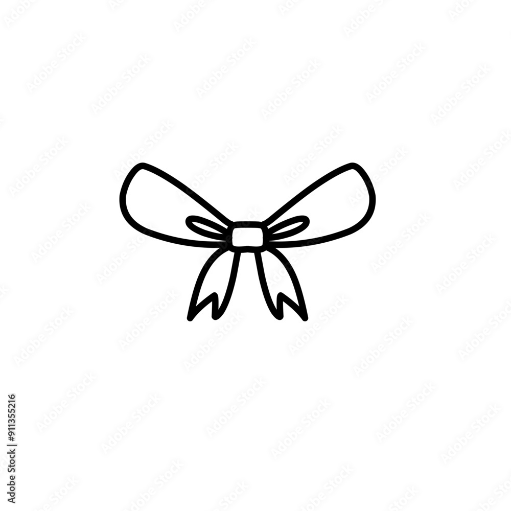 outline the ribbon bow outline the ribbon bow