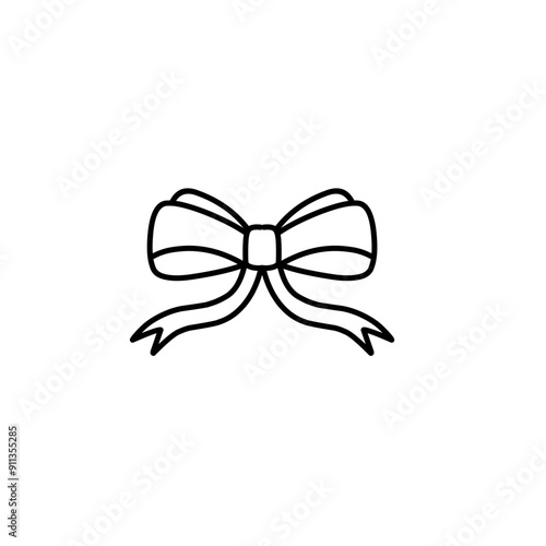 outline the ribbon bow