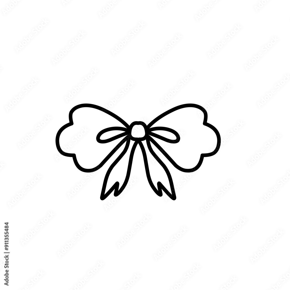 outline the ribbon bow outline the ribbon bow