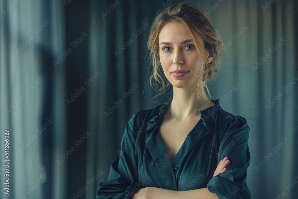 Professional woman with ample room for advertising. Professional woman with ample room for advertising.