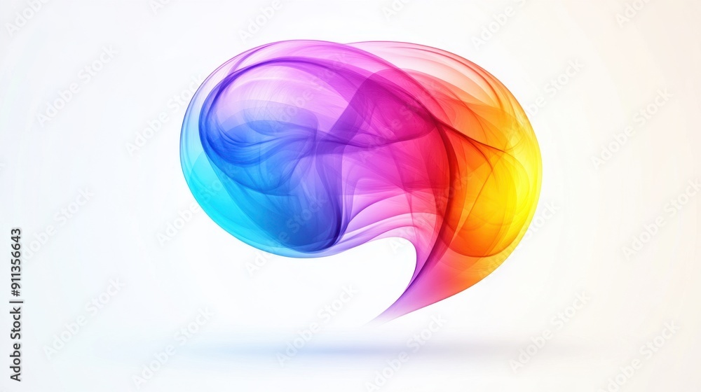 Abstract bubble icon on a white background, symbolizing communication. Abstract bubble icon on a white background, symbolizing communication.