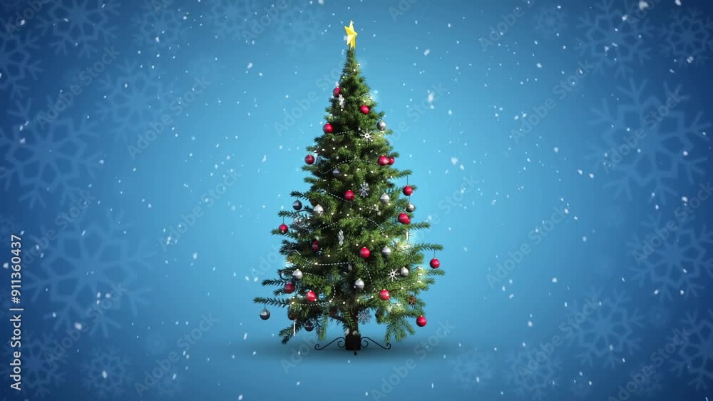 christmas tree with snowflakes christmas tree with snowflakes