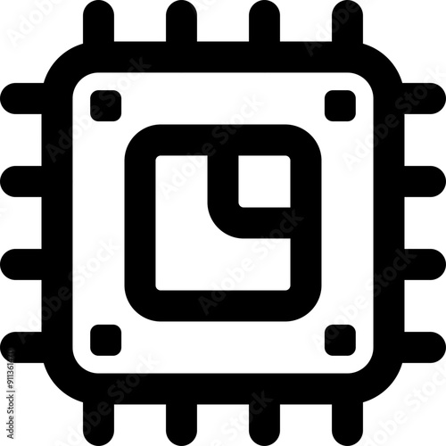 UI cpu Vector Icon Illustration. Line Style