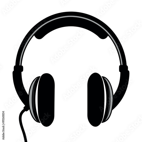 Ear Headphones Falt Style Vector