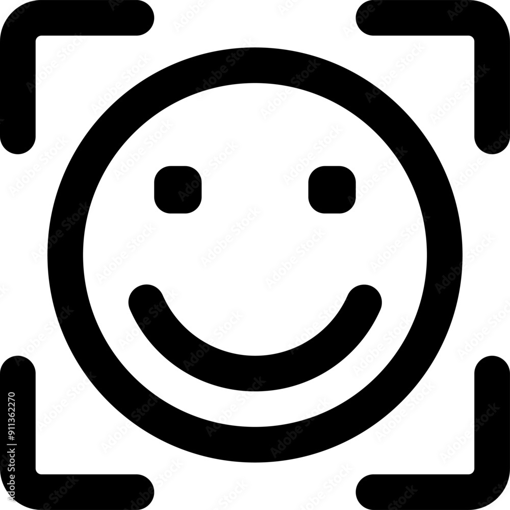 UI face scanner Vector Icon Illustration. Line Style UI face scanner Vector Icon Illustration. Line Style