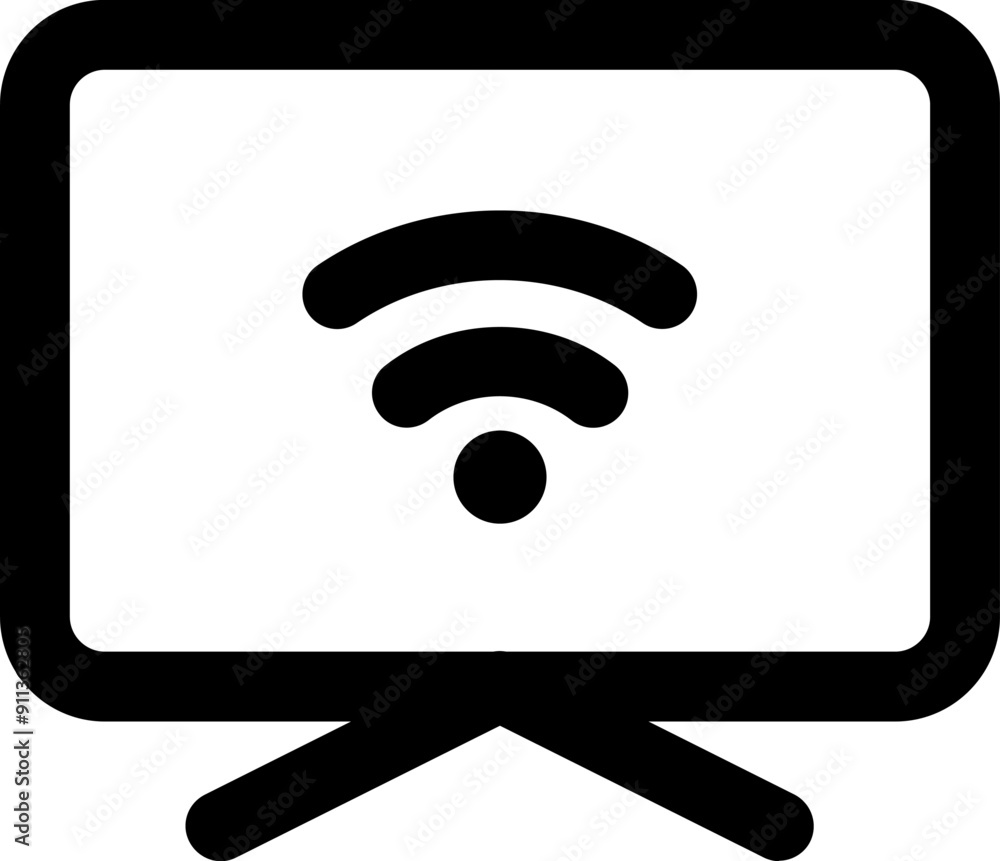 UI smart tv Vector Icon Illustration. Line Style UI smart tv Vector Icon Illustration. Line Style