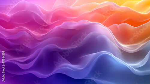 An abstract image of wavy, flowing lines in shades of blue, purple, pink, orange, and yellow.