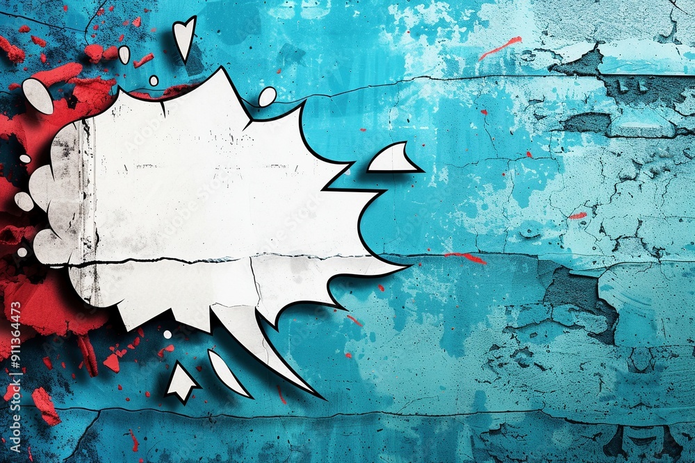 Ripped Paper with Comic Book Speech Bubble: A background featuring a ...
