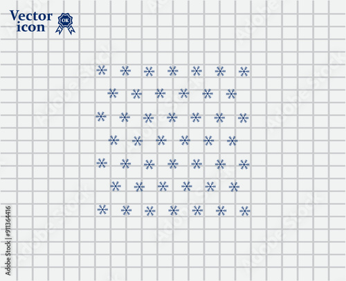 Vector dark color icon on a light background in a cage