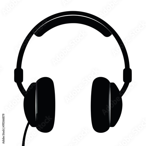 Ear Headphones Falt Style Vector