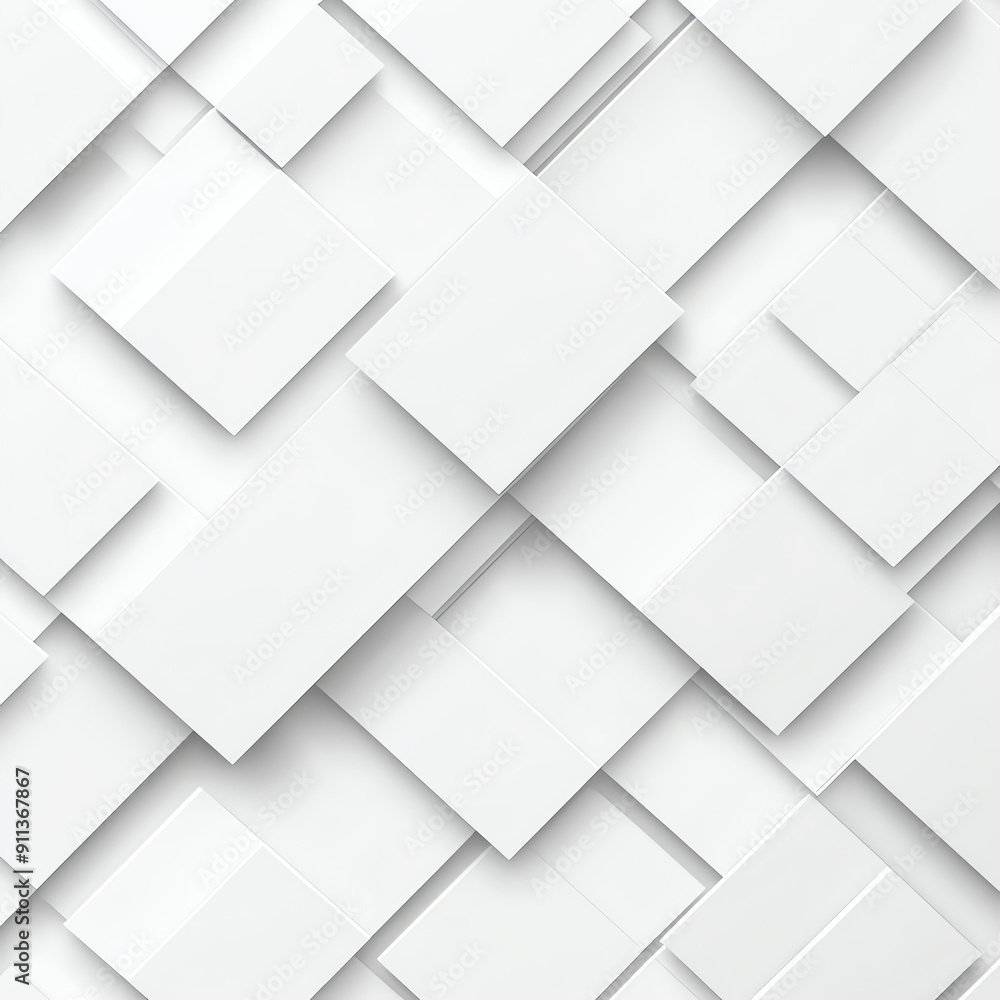 Fototapeta premium A white background with a pattern of overlapping squares in various sizes.