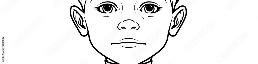 Simple black outline of a confident child for coloring book Clean and crisp lines no colors Simple black outline of a confident child for coloring book Clean and crisp lines no colors