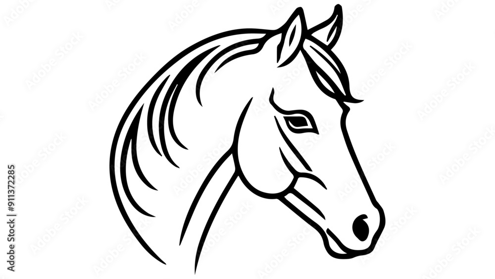 horse head illustration vector on white background horse head illustration vector on white background