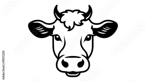 bull head mascot simple illustration