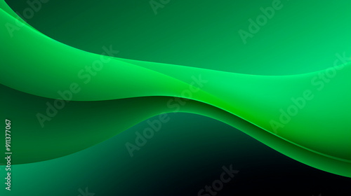 Green abstract background with lines, stripes. Wavy text area for card, banner, flyer, design