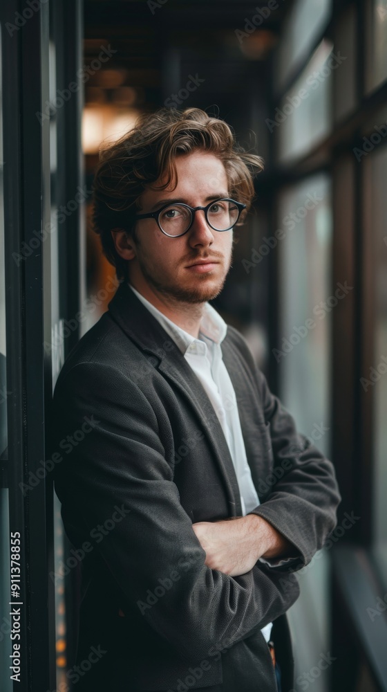Fototapeta premium Conceptual portrait of a young professional.