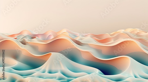 Wallpaper Mural Smooth gradient waves forming a modern abstract background Torontodigital.ca