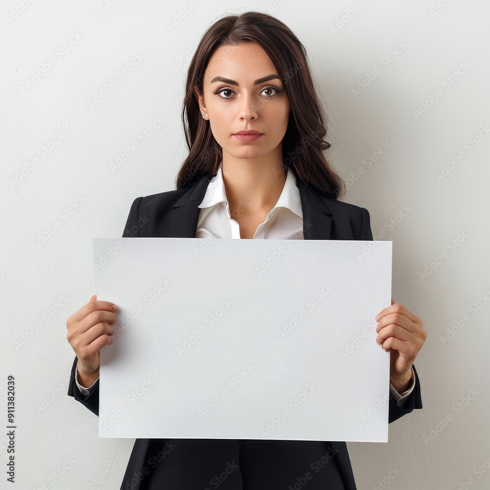 Corporate woman with blank background for text. Corporate woman with blank background for text.