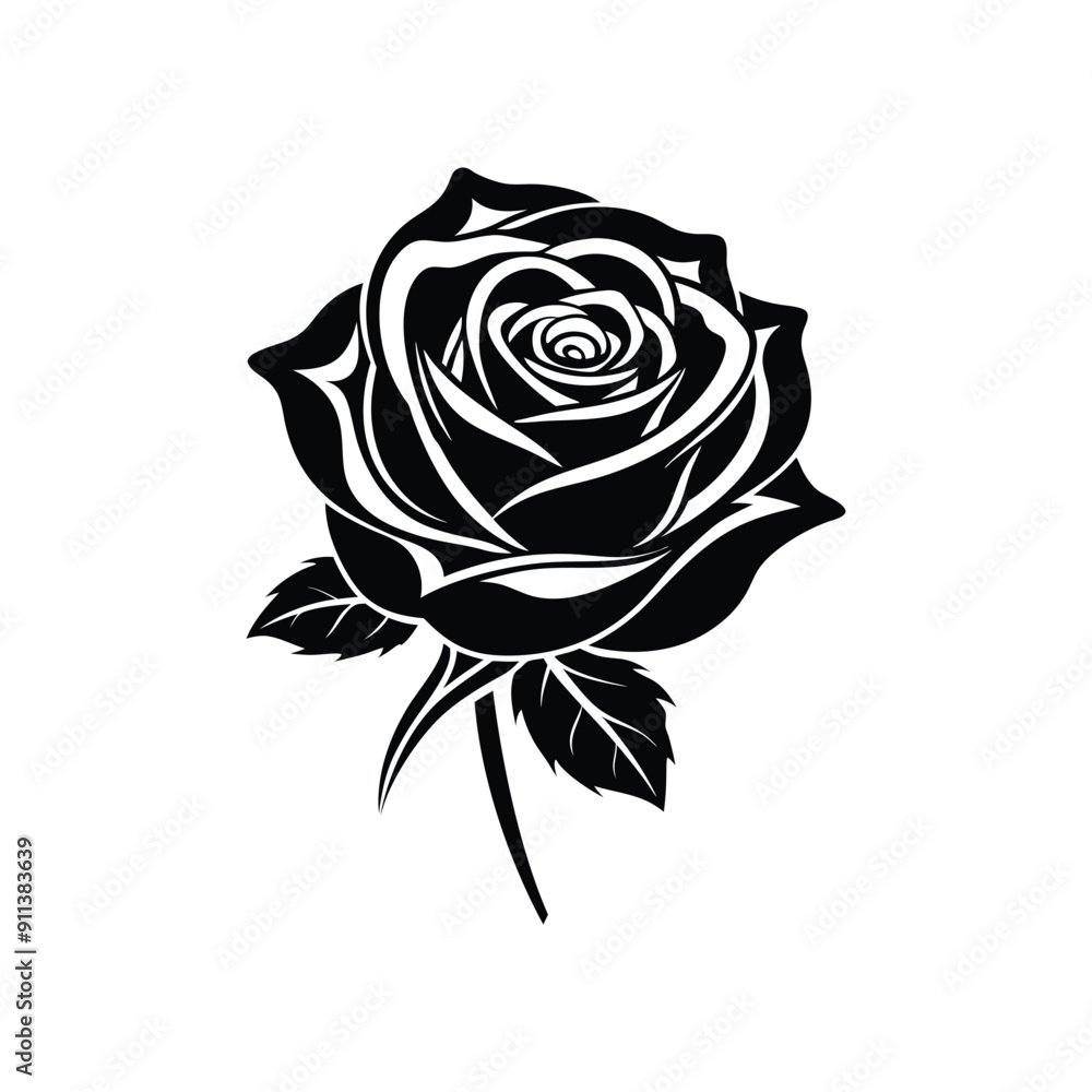 Rose vector illustration silhouette design Rose vector illustration silhouette design