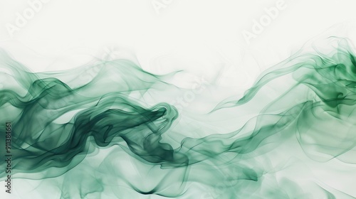 Abstract Green Smoke Swirls