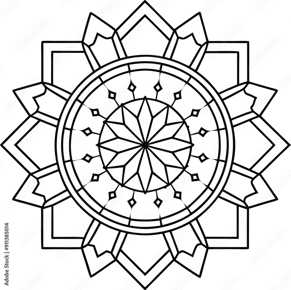 Fototapeta premium Architectural Mandala colorful page