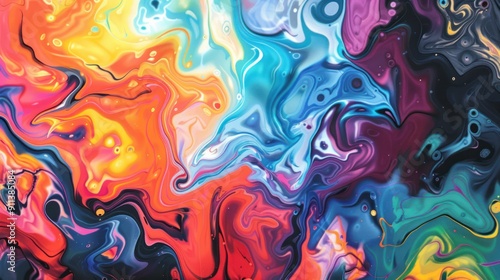 Abstract Swirling Liquid Artwork