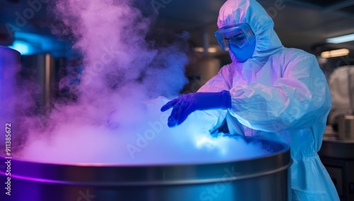 Innovation in biotechnology, cryofreezing and cryosleep revolutionize fertility field, liquid nitrogen cryogenic storage revolutionizes fertility field photo