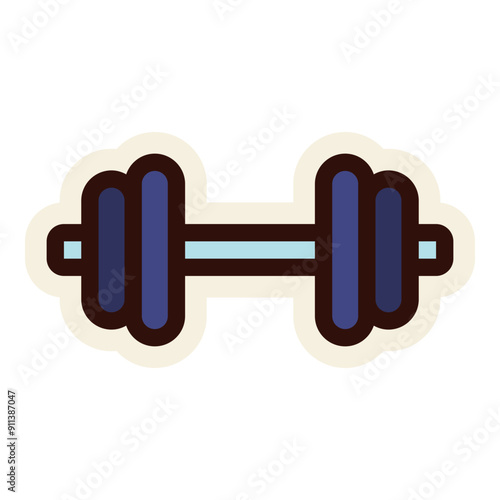 dumbbell gym equipment sticker