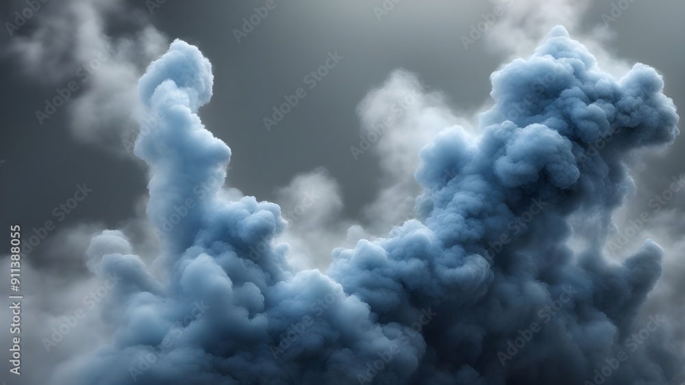 Obraz premium blue and gray smoke or cloudy