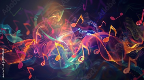 Abstract Musical Notes in Vibrant Hues