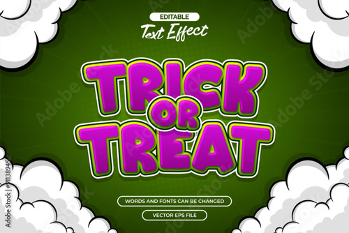Trick or treat editable text effect vector