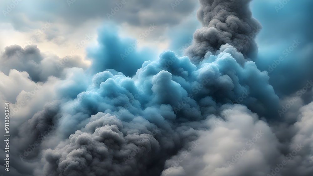 sky blue and gray smoke or cloudy sky blue and gray smoke or cloudy