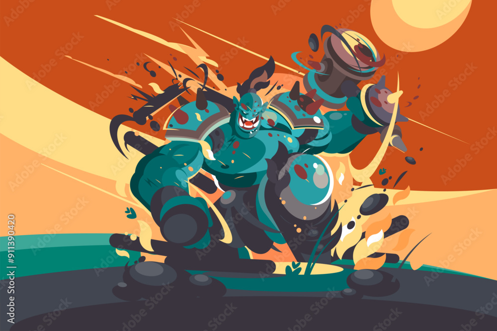 Obraz premium Orc Warrior Charge