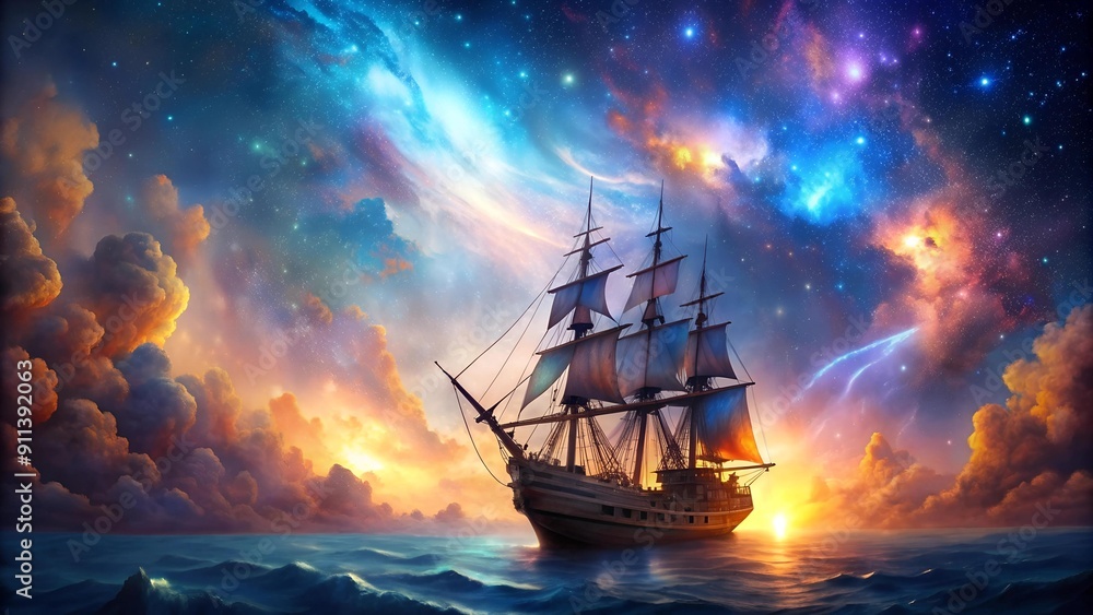Celestial Voyage: A Galleon Among the Stars Generative AI Celestial Voyage: A Galleon Among the Stars Generative AI