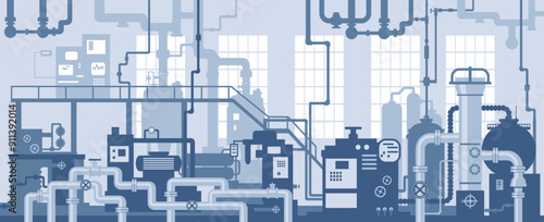 Industrial  machine tools in production line manufacturer factory.